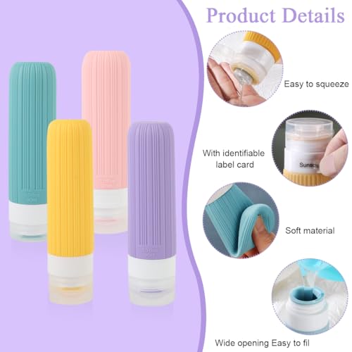 MAYCREATE® 16PCS Toiletries Travel Bottle, 90ml Silicone Travel Bottles with 40ml Face Cream Jars, Upgraded Leakproof Refillable Toiletries Travel Bottles for Lotions, Shampoo Travel Accessories MAYCREATE® 16PCS Toiletries Travel Bottle, 90ml Silicone Travel Bottles with 40ml Face Cream Jars, Upgraded Leakproof Refillable Toiletries Travel Bottles for Lotions, Shampoo Travel Accessories